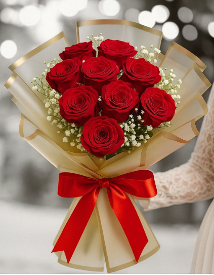 Rouge Passion – Bouquet de Roses Classique & Élégant