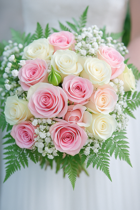 Blush & White – Bouquet Élégance Romantique🌸