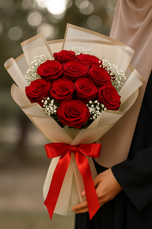 Rouge Passion – Bouquet de Roses Classique & Élégant