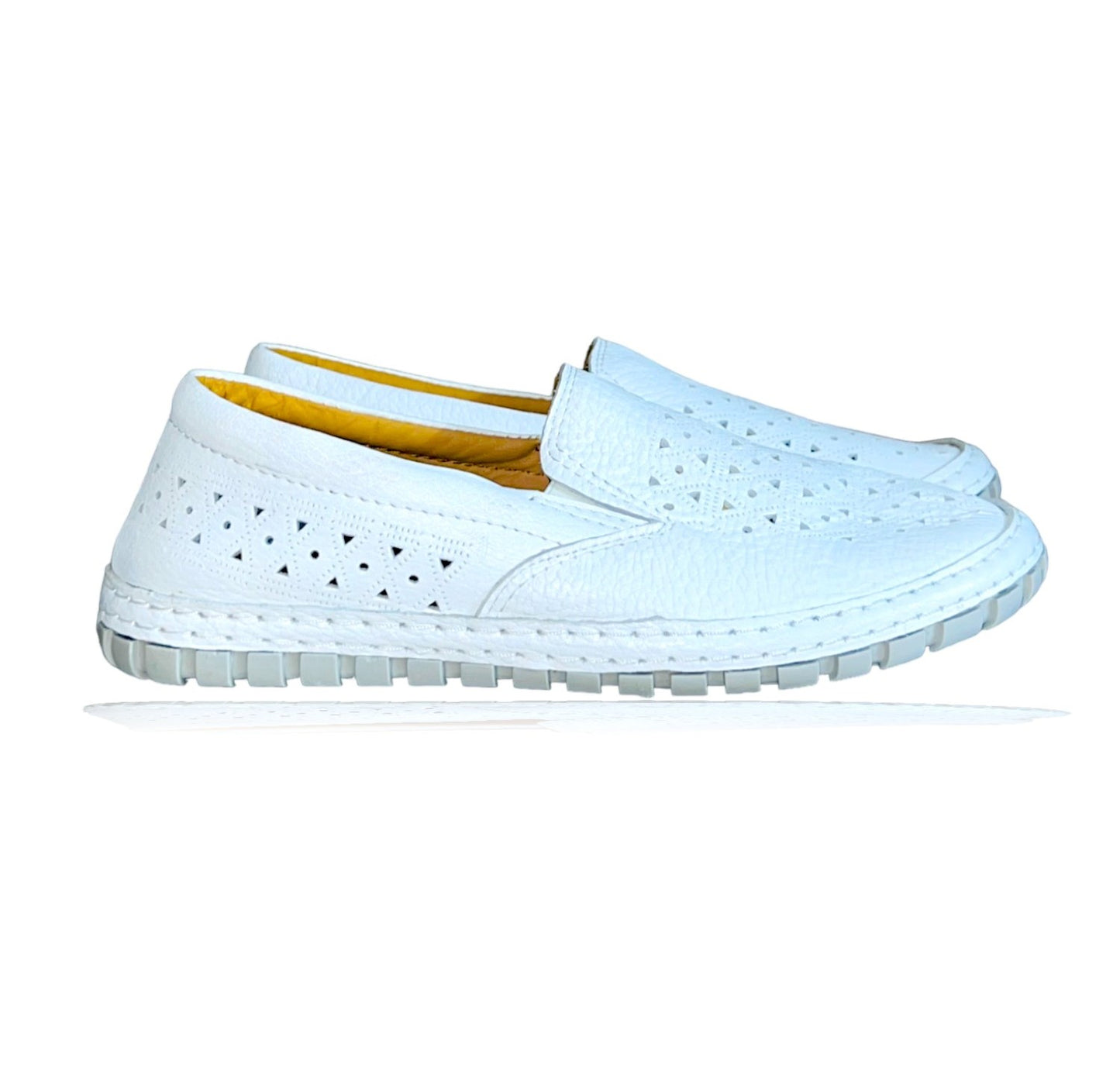 REF5/ MOCASSIN Balghin En Cuir, Blanche