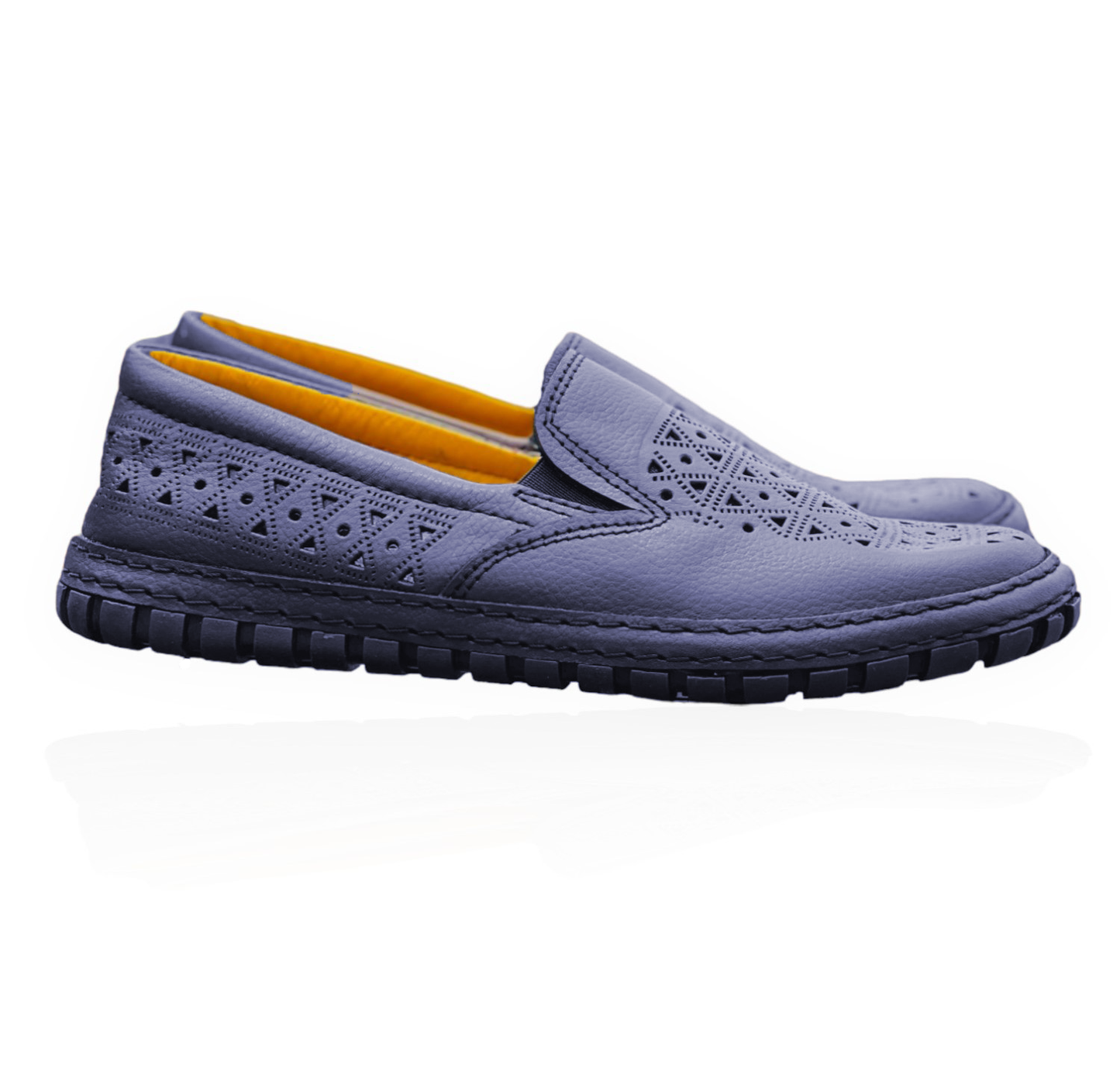 REF1/ MOCASSIN Balghin En Cuir Bleu Marine