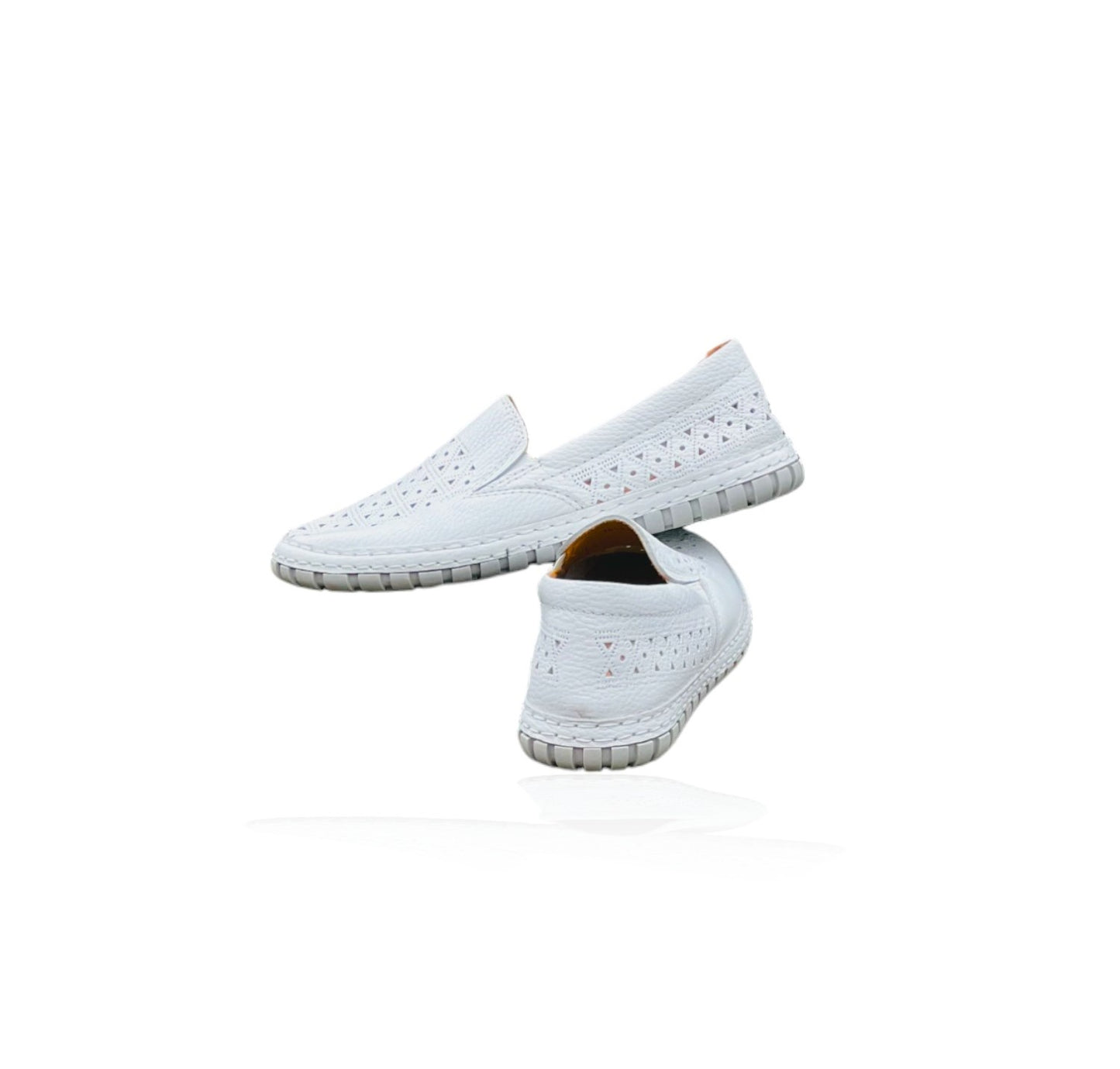 REF5/ MOCASSIN Balghin En Cuir, Blanche